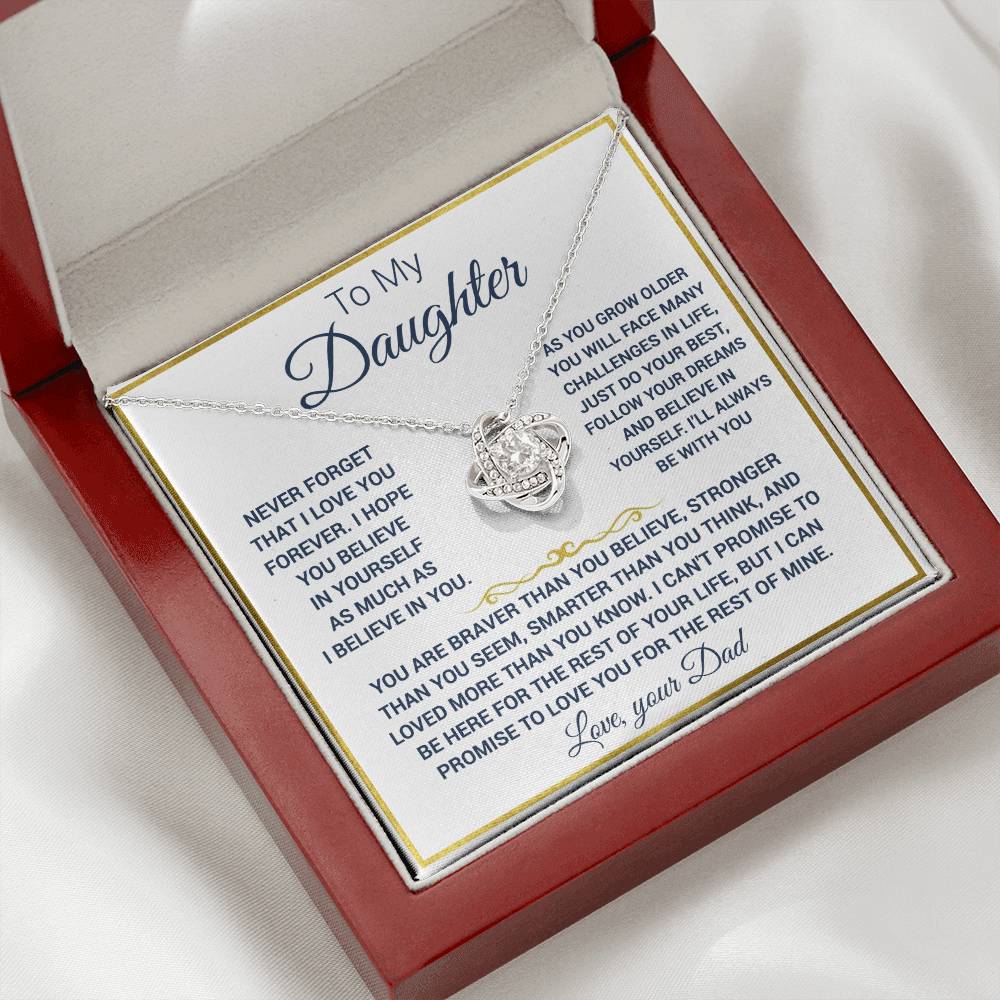 To my Daughter Love Knot Necklace - Image 3