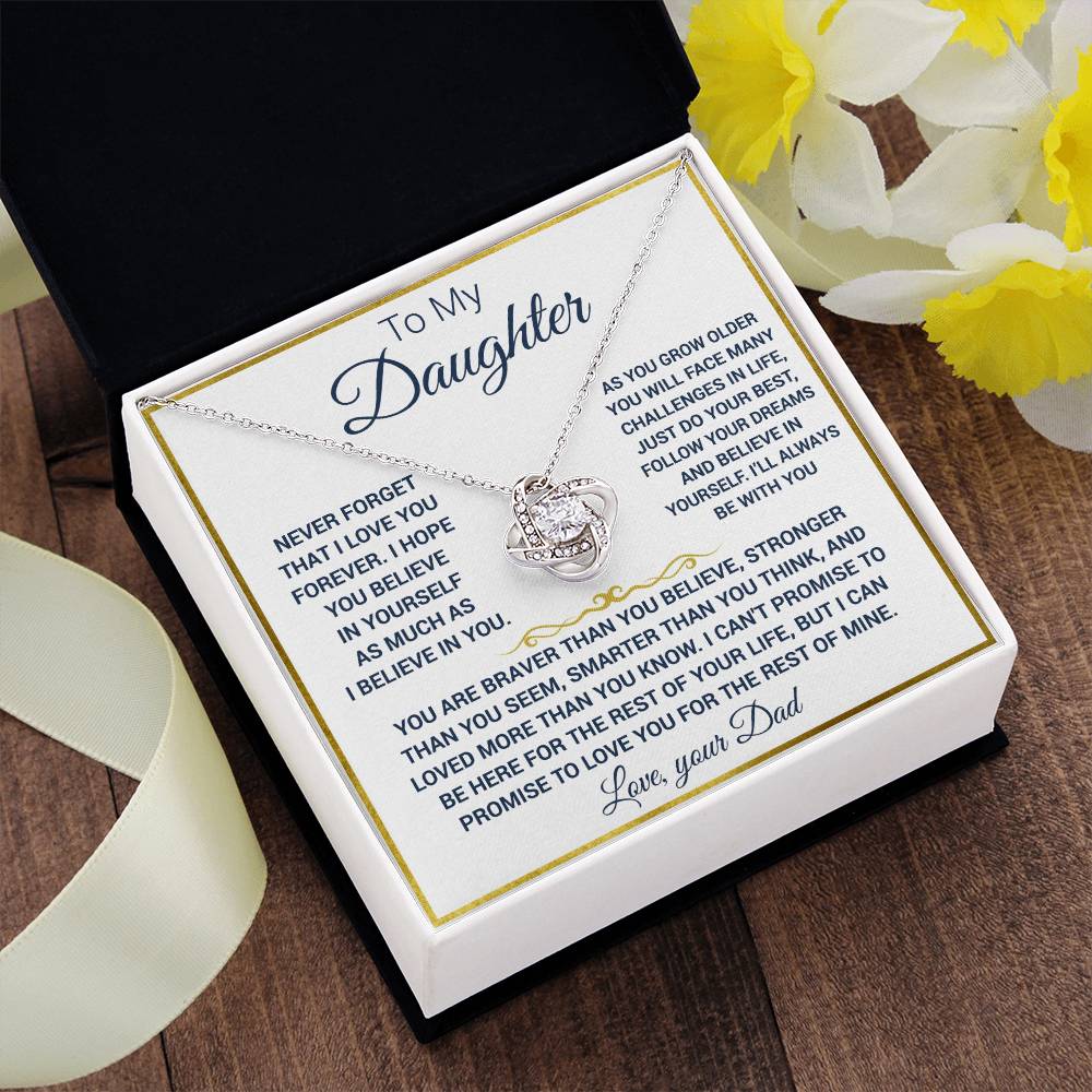 To my Daughter Love Knot Necklace - Image 5
